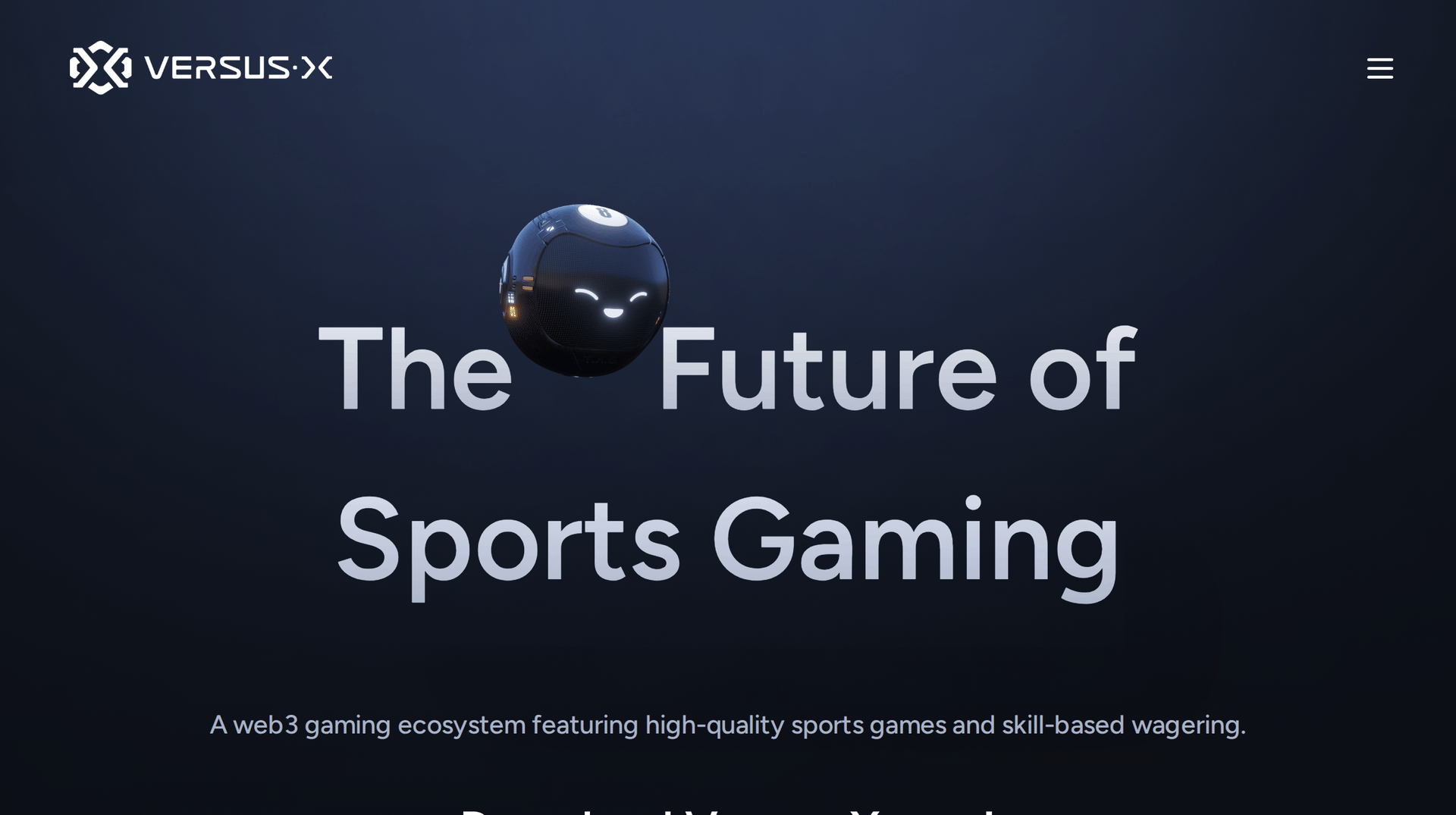 VersusX marketing website presentation; gameplay is a separate product experience.